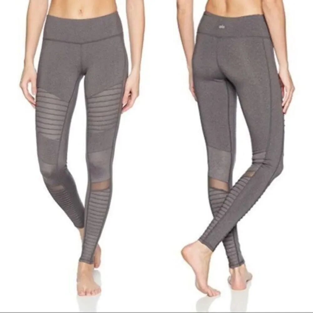 NWOT ALO Yoga | Stormy Heather Gray Moto Legging size small